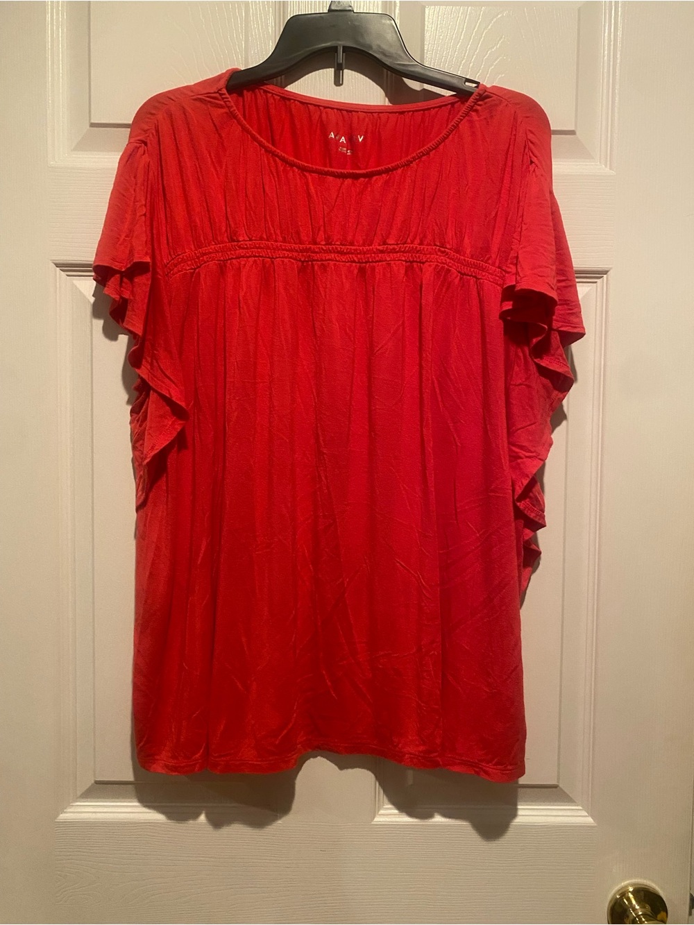 Ava & Viv Red Ruffle Sleeve Tunic Top